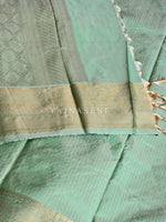 Load image into Gallery viewer, Vaira oosi x Checkered Saree - Mint
