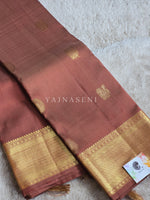 Load image into Gallery viewer, MOCHA KISS - Pure Kanjivaram Silk Saree with Gold Zari
