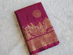 Load image into Gallery viewer, Pallakku Series : Semi Kanchi Silk Saree - Mulberry

