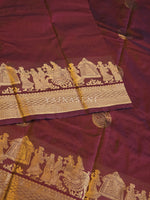 Load image into Gallery viewer, Pallakku Series : Semi Kanchi Silk Saree - Maroon
