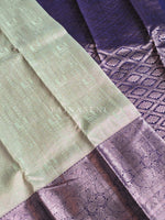 Load image into Gallery viewer, OCEAN WHISPER - Pure Kanjivaram Silk Saree with Light Gold Zari
