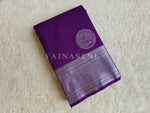 Load image into Gallery viewer, Semi Soft Silk Silver Zari Saree - Purple

