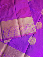 Load image into Gallery viewer, Monochrome Series : Semi Kanchi Silk Saree - Purple Garnet
