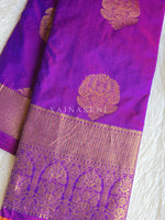 Load image into Gallery viewer, Monochrome Series : Semi Kanchi Silk Saree - Purple Garnet
