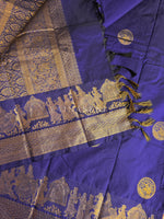 Load image into Gallery viewer, Pallakku Series : Semi Kanchi Silk Saree - Royal Blue
