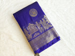 Load image into Gallery viewer, Pallakku Series : Semi Kanchi Silk Saree - Royal Blue
