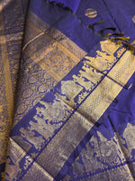 Load image into Gallery viewer, Pallakku Series : Semi Kanchi Silk Saree - Royal Blue

