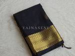 Load image into Gallery viewer, Soft Silk x Gold Zari Saree - Black
