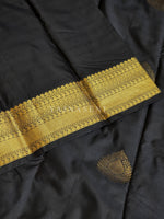 Load image into Gallery viewer, Soft Silk x Gold Zari Saree - Black
