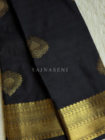 Load image into Gallery viewer, Soft Silk x Gold Zari Saree - Black
