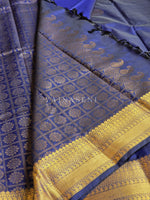 Load image into Gallery viewer, Soft Silk x Gold Zari Saree - Royal Blue
