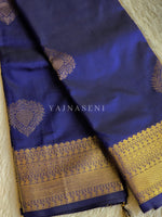 Load image into Gallery viewer, Soft Silk x Gold Zari Saree - Royal Blue
