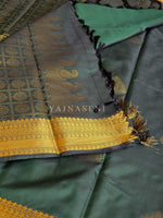 Load image into Gallery viewer, Soft Silk x Gold Zari Saree - Deep Green
