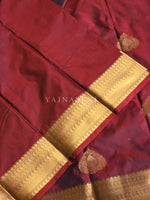 Load image into Gallery viewer, Soft Silk x Gold Zari Saree - Rosewood
