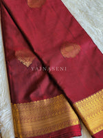Load image into Gallery viewer, Soft Silk x Gold Zari Saree - Rosewood
