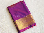 Load image into Gallery viewer, Soft Silk x Gold Zari Saree - Purple Garnet
