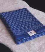 Load image into Gallery viewer, Mulmul Cotton Handblock Printed Saree : Persian Blue
