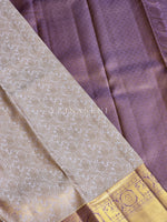 Load image into Gallery viewer, STARLIT WISTERIA - Pure Kanjivaram Silk Saree with Gold Zari

