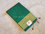 Load image into Gallery viewer, Minimalist Semi Silk Saree x Gold Zari - Emerald
