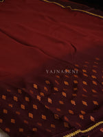 Load image into Gallery viewer, Georgette saree x Glitter prints - Maroon Ombre
