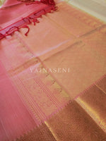 Load image into Gallery viewer, French Rose - Pure Kanjivaram Silk Saree with Gold Zari
