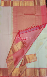Load image into Gallery viewer, French Rose - Pure Kanjivaram Silk Saree with Gold Zari
