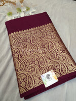 Load image into Gallery viewer, Linen Silk Saree - Burgundy
