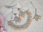 Load image into Gallery viewer, SHIFANA - silver x pastel peach
