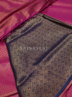 Load image into Gallery viewer, Banarasi Brocade Soft Silk Saree - Pink x Dark Blue
