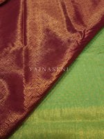 Load image into Gallery viewer, Banarasi Brocade Soft Silk Saree - Lime x Maroon
