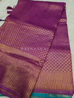 Load image into Gallery viewer, Banarasi Brocade Soft Silk Saree - Purple x Turquoise
