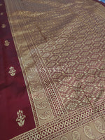 Load image into Gallery viewer, Litchi silk saree - Maroon
