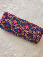Load image into Gallery viewer, Peacock - Aari work blouse material : PURPLE
