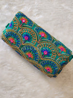 Load image into Gallery viewer, Peacock - Aari work blouse material : PEACOCK GREEN
