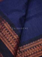 Load image into Gallery viewer, Kalyani Cotton Saree - Copper Zari : Blue
