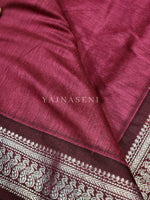 Load image into Gallery viewer, Kalyani Cotton Saree - Silver Zari : Berry x Wine
