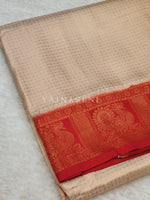 Load image into Gallery viewer, Kubera Pattu x Peacock Saree - Offwhite x Red
