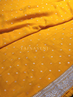 Load image into Gallery viewer, Banarasi x Georgette Saree - Yellow x Silver
