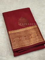 Load image into Gallery viewer, Semi Silk Kanchipuram Saree - Crimson
