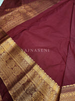 Load image into Gallery viewer, Semi Silk Kanchipuram Saree - Crimson
