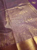 Load image into Gallery viewer, Semi Silk Kanchipuram Saree - Plum
