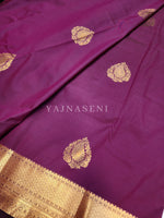 Load image into Gallery viewer, Semi Silk Kanchipuram Saree - Plum
