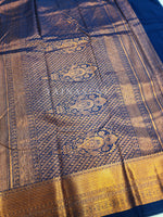 Load image into Gallery viewer, Semi Silk Kanchipuram Saree - Sapphire
