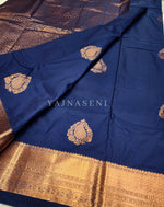 Load image into Gallery viewer, Semi Silk Kanchipuram Saree - Sapphire
