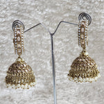 Load image into Gallery viewer, C-hoop ring jhumkas - White
