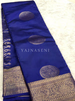 Load image into Gallery viewer, Semi Soft Silk Gold Zari Saree - Blue
