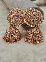 Load image into Gallery viewer, KRISHA jhumkas (rosegold)
