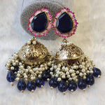 Load image into Gallery viewer, NIKISHA Jhumkas - Dark Blue
