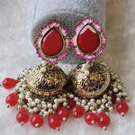 Load image into Gallery viewer, NIKISHA Jhumkas - Red
