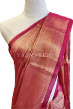 Load image into Gallery viewer, Tissue x Cotton Saree - Coral
